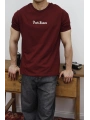 OVERSİZE DARK FUTURE BASKI BORDO KOLLAR DAR KESİM T-SHİRT