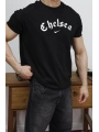 OVERSİZE CHELSEA BASKI SİYAH KOLLAR DAR KESİM T-SHİRT