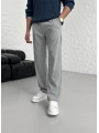 BAGGY PİLELİ GRİ KUMAŞ PANTOLON