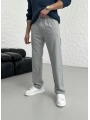 BAGGY PİLELİ GRİ KUMAŞ PANTOLON