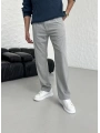 BAGGY PİLELİ GRİ KUMAŞ PANTOLON