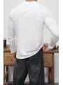 KOLLAR DAR KESİM BEYAZ UZUN KOL SWEAT