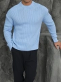 Erkek Bebe Mavisi Triko Örme Kazak