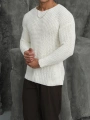 Kalın Örgü Oversize Triko Kazak Beyaz