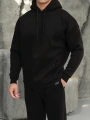 Erkek Siyah Kapüşonlu Hoodie Sweatshirt