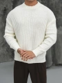 Erkek Beyaz Triko Örme Kazak