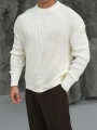 Erkek Beyaz Triko Örme Kazak