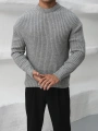Erkek Gri Triko Örme Kazak
