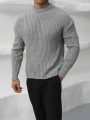 Erkek Gri Triko Örme Kazak