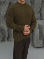 Erkek Haki Triko Örme Kazak