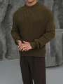 Erkek Haki Triko Örme Kazak
