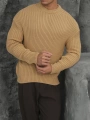 Erkek Kapuçino Triko Örme Kazak