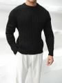 Erkek Triko Örme Siyah Kazak