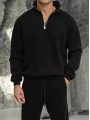 Erkek Siyah Fermuar Yaka Sweatshirt