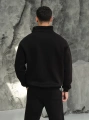 Erkek Siyah Fermuar Yaka Sweatshirt
