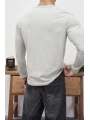 HENLEY YAKA DÜĞMELİ GRİ UZUN KOLLU T-SHİRT
