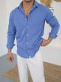 İNCE ŞERİT MAVİ GÖMLEK