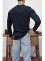 KOLLAR DAR KESİM LACİVERT UZUN KOL SWEAT