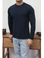 KOLLAR DAR KESİM LACİVERT UZUN KOL SWEAT