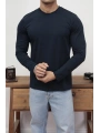 KOLLAR DAR KESİM LACİVERT UZUN KOL SWEAT