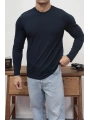 KOLLAR DAR KESİM LACİVERT UZUN KOL SWEAT