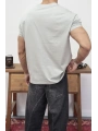 OVERSİZE GRİ RENK KOLLAR DAR KESİM T-SHİRT