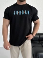 Oversize Jordan Baskılı Kollar Dar Kesim T-Shirt