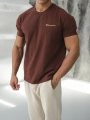 OVERSİZE KAHVE REFLEKTÖR CHAMPİON KOLLAR DAR KESİM T-SHİRT