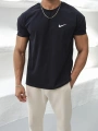 Oversize Nike Lacivert Baskılı Kollar Dar Kesim T-Shirt