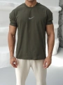 Oversize Nike Reflektör Haki Baskılı Kollar Dar Kesim T-Shirt
