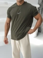 Oversize Nike Reflektör Haki Baskılı Kollar Dar Kesim T-Shirt