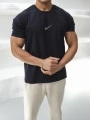 Oversize Nike Reflektör Lacivert Baskılı Kollar Dar Kesim T-Shirt