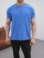 OVERSİZE SONİK MAVİ RENK KOLAR DAR KESİM T-SHİRT
