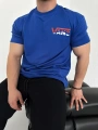 Oversize Vans Saks Mavisi Baskılı Kollar Dar Kesim T-Shirt