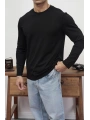 KOLLAR DAR KESİM SİYAH UZUN KOL SWEAT