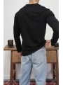 KOLLAR DAR KESİM SİYAH UZUN KOL SWEAT