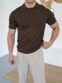 TRİKO KAHVERENGİ POLO YAKA T-SHİRT