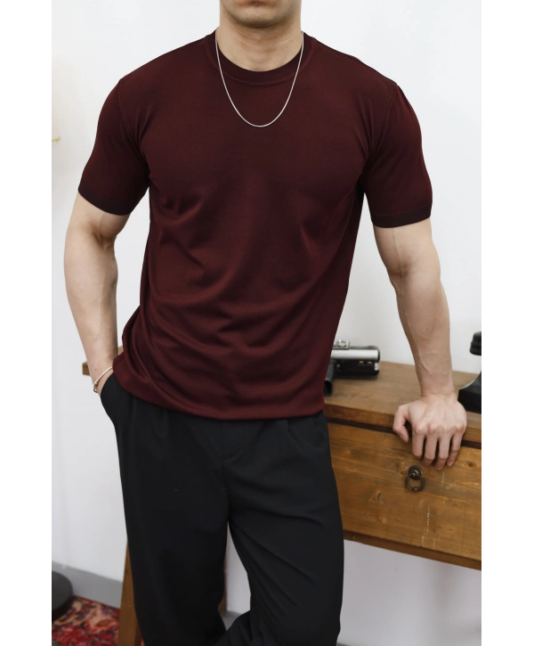 Triko Regular Fit Mürdüm T-Shirt