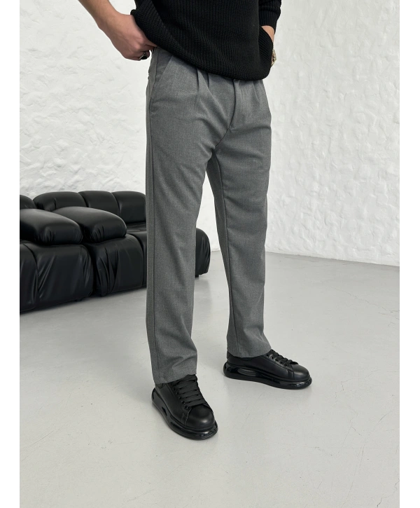 BAGGY PİLELİ ANTRASİT KUMAŞ PANTOLON