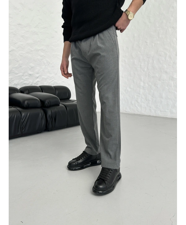 BAGGY PİLELİ ANTRASİT KUMAŞ PANTOLON