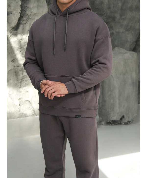 Erkek Füme Hoodie Eşofman Takımı