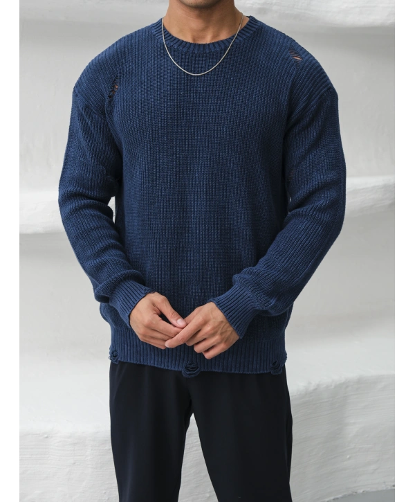 Erkek İndigo Streetwear Kazak