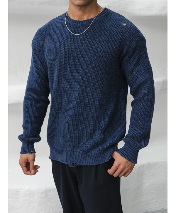 Erkek İndigo Streetwear Kazak