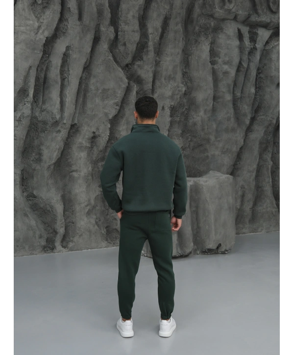 Erkek Benetton Fermuar Yaka Jogger Eşofman Takımı