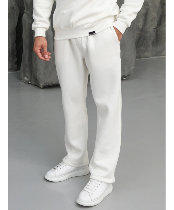Erkek Beyaz Baggy Eşofman Altı