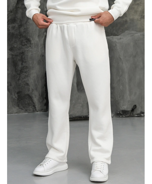 Erkek Beyaz Baggy Eşofman Altı
