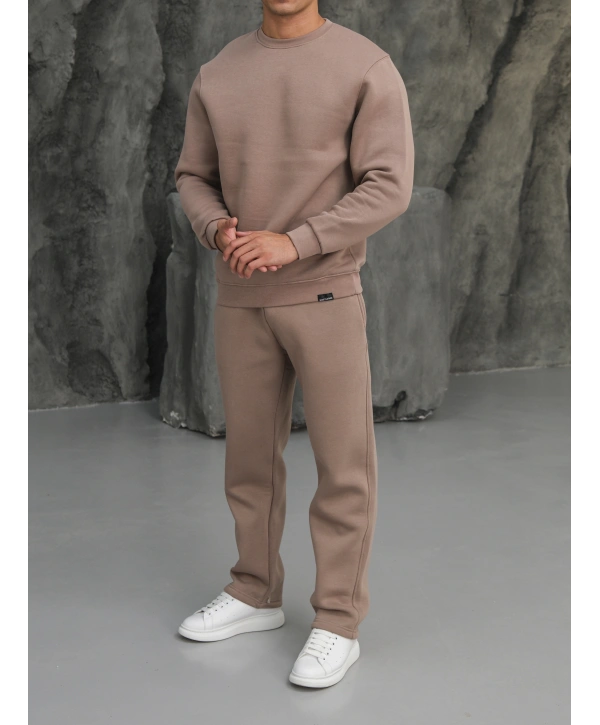 Erkek Vizon Oversize Eşofman Takımı