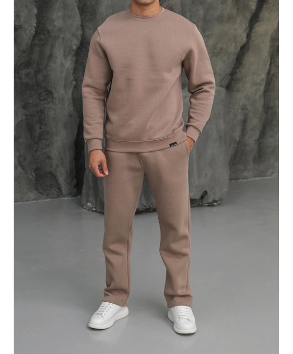 Erkek Vizon Oversize Eşofman Takımı