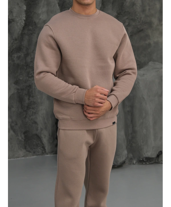 Erkek Vizon Oversize Eşofman Takımı