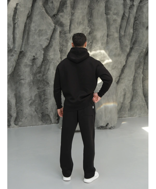 Erkek Siyah Hoodie Eşofman Takımı
